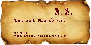 Marecsek Maurícia névjegykártya